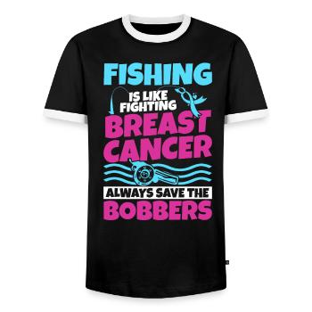 Breast Cancer Awareness Items Breast Cancer Free - Men's Ringer Shirt - black/white - Front - AI Model Female 172 light (172cm) & AI Model Male 178 light (178cm)