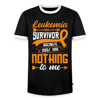 Leukämie-Aufklärungsmonat Leukämie-Krebs-Schleife - Männer Kontrast-T-Shirt - Schwarz/Weiß - Vorne - AI Model Female 172 light (172cm) & AI Model Male 178 light (178cm)