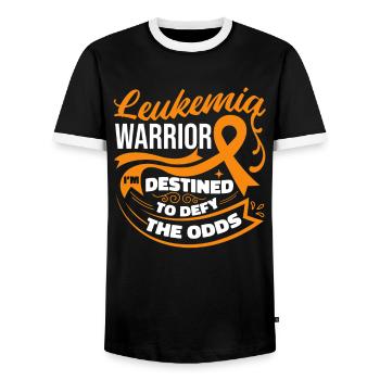 Leukemia Awareness Week Leukemia Ribbon Blood - Men's Ringer Shirt - black/white - Front - AI Model Female 172 light (172cm) & AI Model Male 178 light (178cm)