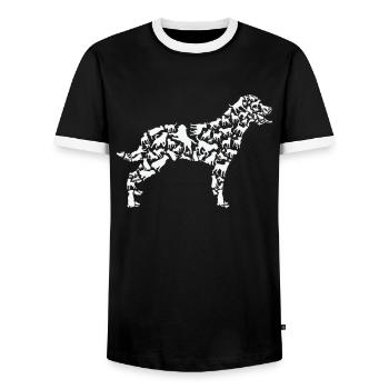 Rottweiler Dog Mom Rottweiler Dad - Men's Ringer Shirt - black/white - Front - AI Model Female 172 light (172cm) & AI Model Male 178 light (178cm)