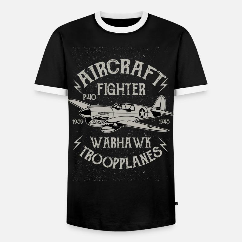 Warhawk Flugzeug Flieger - Männer Kontrast-T-Shirt - Schwarz/Weiß