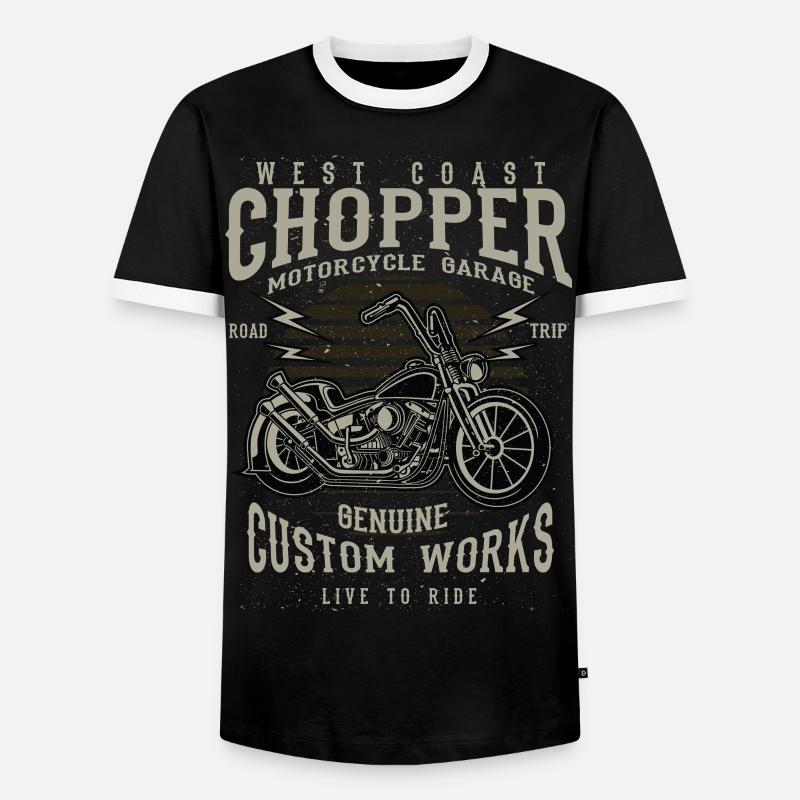 chopper - Men's Ringer Shirt - black/white