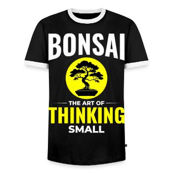 Japanischer Bonsai Gärtner Baum Sammler Gartenarbeit - Männer Kontrast-T-Shirt - Schwarz/Weiß - Vorne - AI Model Female 172 light (172cm) & AI Model Male 178 light (178cm)