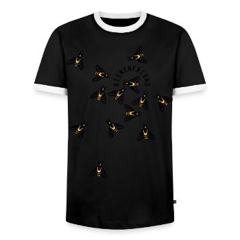 Bienen - Männer Kontrast-T-Shirt - Schwarz/Weiß - Vorne - AI Model Female 172 light (172cm) & AI Model Male 178 light (178cm)