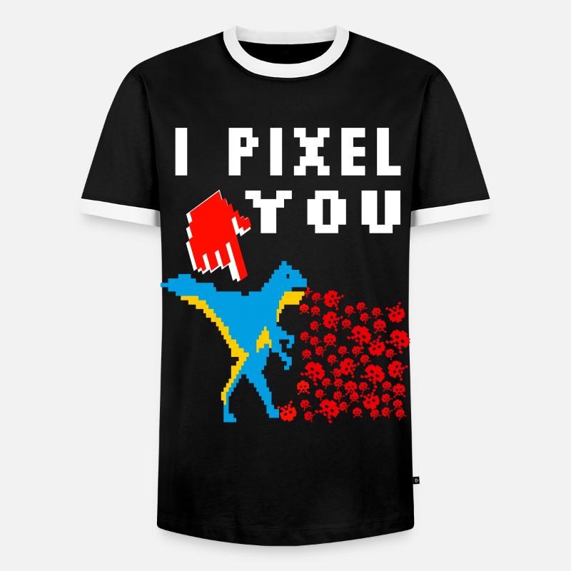 Pixel - Männer Kontrast-T-Shirt - Schwarz/Weiß