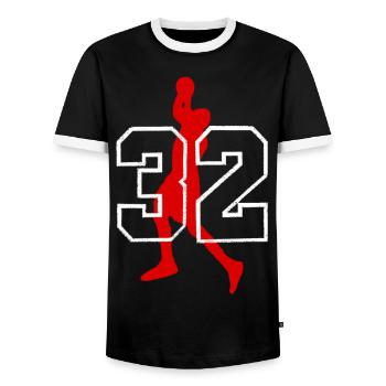 basketball - T-shirt contrasté Homme - noir/blanc - Devant - AI Model Female 172 light (172cm) & AI Model Male 178 light (178cm)