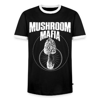 Pilze Mafia - Männer Kontrast-T-Shirt - Schwarz/Weiß - Vorne - AI Model Female 172 light (172cm) & AI Model Male 178 light (178cm)
