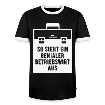 Betriebswirte sind genial - Männer Kontrast-T-Shirt - Schwarz/Weiß - Vorne - AI Model Female 172 light (172cm) & AI Model Male 178 light (178cm)