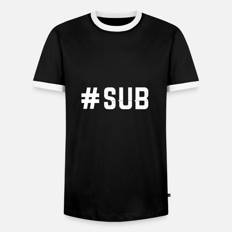 Submissive - Devot - Männer Kontrast-T-Shirt - Schwarz/Weiß