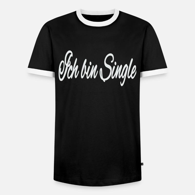 Ich bin Single - Männer Kontrast-T-Shirt - Schwarz/Weiß