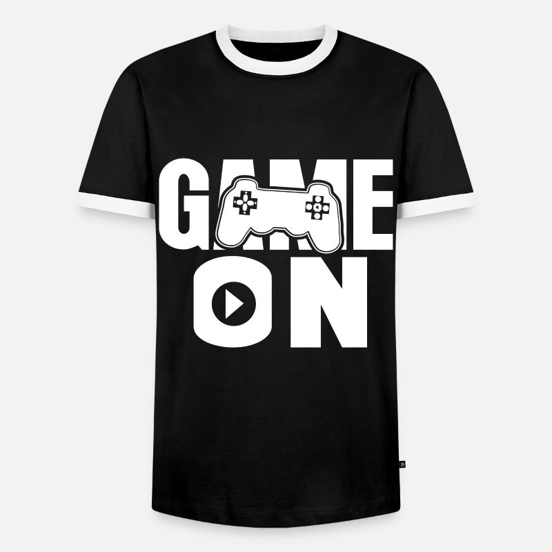 Playing computers - Men's Ringer Shirt - black/white