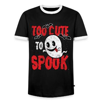 Ghost Grudge - Too cute to spook grudge - Männer Kontrast-T-Shirt - Schwarz/Weiß - Vorne - AI Model Female 172 light (172cm) & AI Model Male 178 light (178cm)