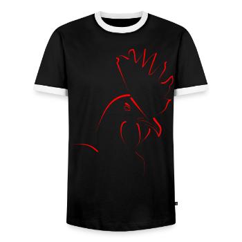 Cock - T-shirt contrasté Homme - noir/blanc - Devant - AI Model Female 172 light (172cm) & AI Model Male 178 light (178cm)