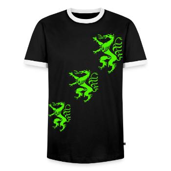 Styria - Men's Ringer Shirt - black/white - Front - AI Model Female 172 light (172cm) & AI Model Male 178 light (178cm)