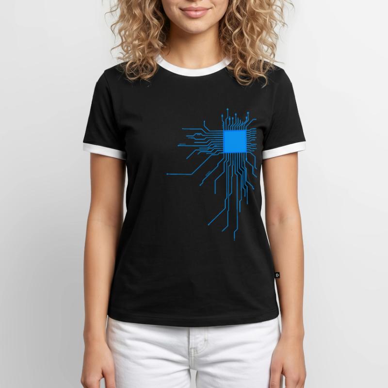 carte bleu ordinateur pc admin core cpu code nerd T-shirt contrasté Homme