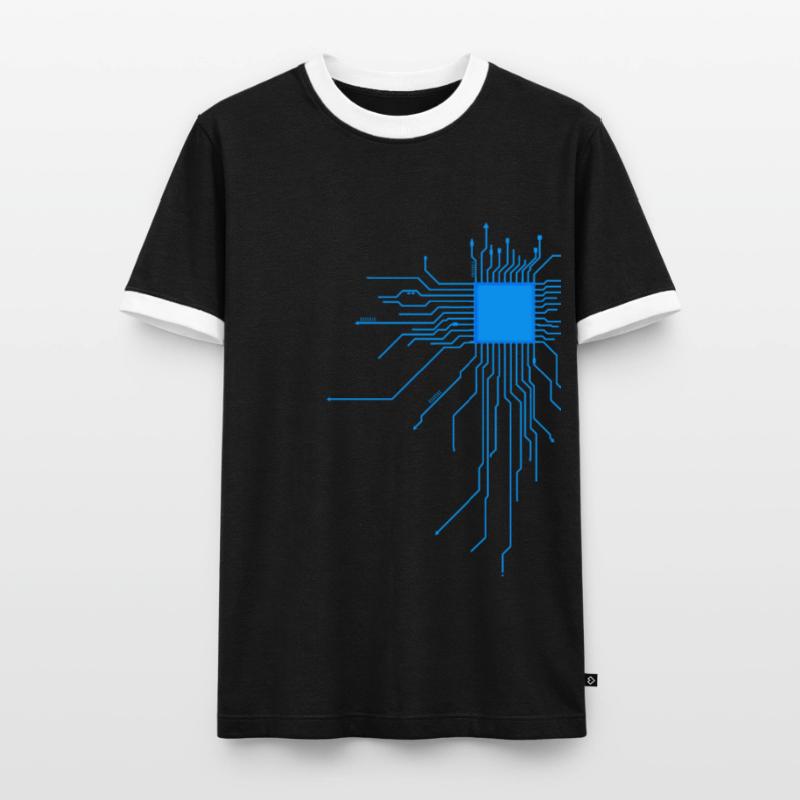 carte bleu ordinateur pc admin core cpu code nerd T-shirt contrasté Homme