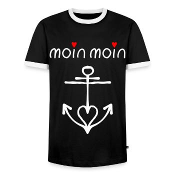 Moin Anker Vintage Retro Style Herrz Norden - Männer Kontrast-T-Shirt - Schwarz/Weiß - Vorne - AI Model Female 172 light (172cm) & AI Model Male 178 light (178cm)