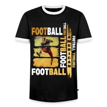 Joueur de football américain Gold Vintage Retro Sport - T-shirt contrasté Homme - noir/blanc - Devant - AI Model Female 172 light (172cm) & AI Model Male 178 light (178cm)