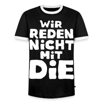Diva Arrogance Saying Sayings Funny Gift - Men's Ringer Shirt - black/white - Front - AI Model Female 172 light (172cm) & AI Model Male 178 light (178cm)