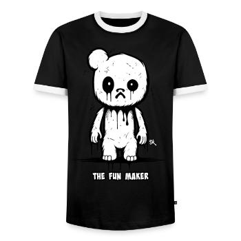 The Fun Maker - Creepy Bear - Männer Kontrast-T-Shirt - Schwarz/Weiß - Vorne - AI Model Female 172 light (172cm) & AI Model Male 178 light (178cm)