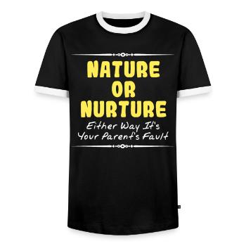 Drôle Ce n'est pas ma faute Joke Tee Design Nature ou - T-shirt contrasté Homme - noir/blanc - Devant - AI Model Female 172 light (172cm) & AI Model Male 178 light (178cm)