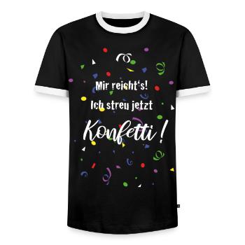 Konfetti Fasching Karneval Helau Party Feier - Männer Kontrast-T-Shirt - Schwarz/Weiß - Vorne - AI Model Female 172 light (172cm) & AI Model Male 178 light (178cm)