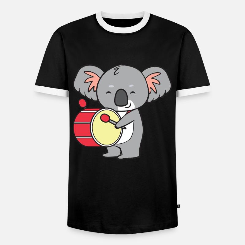 Koala - with drum - Men's Ringer Shirt - black/white