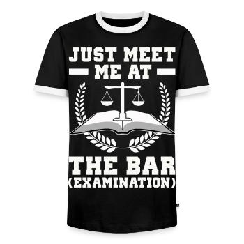 Anwalt - Männer Kontrast-T-Shirt - Schwarz/Weiß - Vorne - AI Model Female 172 light (172cm) & AI Model Male 178 light (178cm)