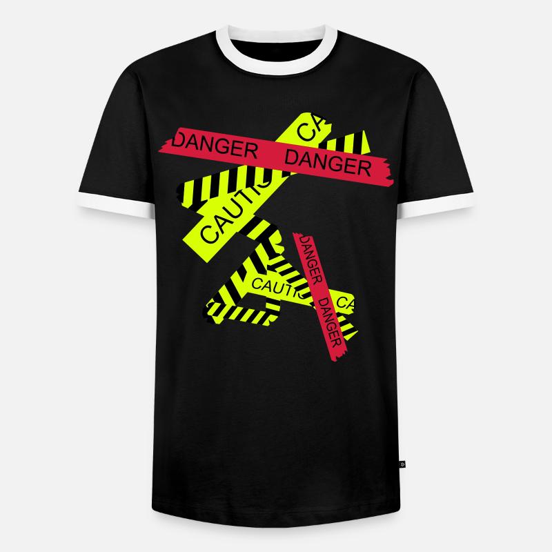Attention, risque - T-shirt contrasté Homme - noir/blanc