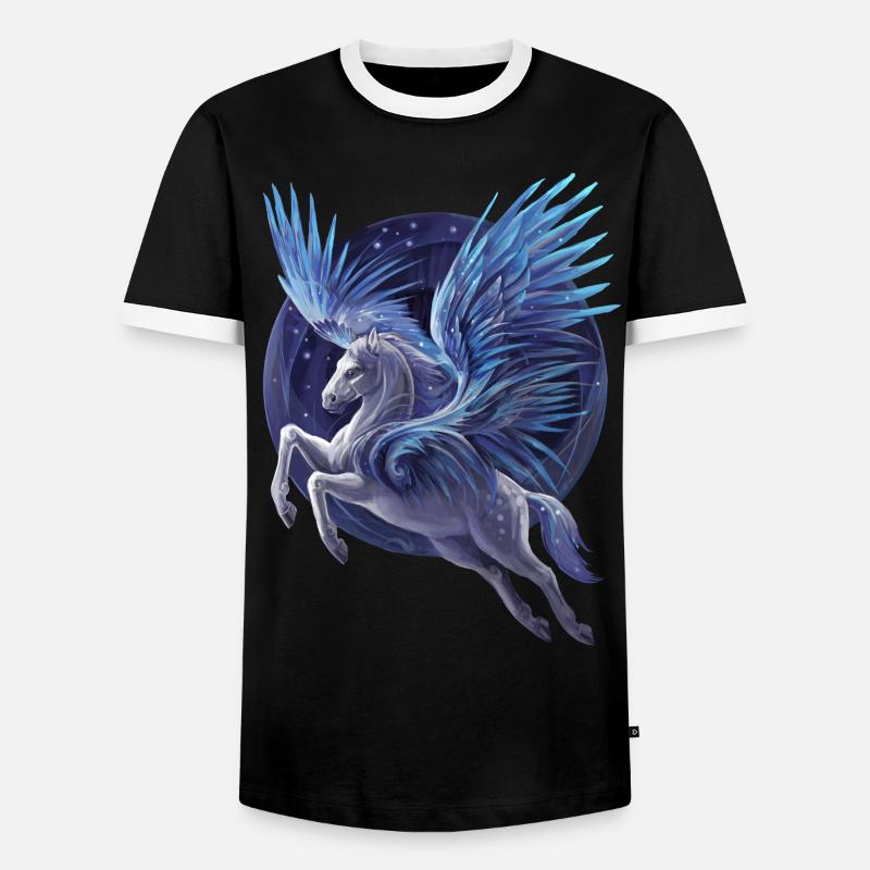 Pegasus - Männer Kontrast-T-Shirt - Schwarz/Weiß