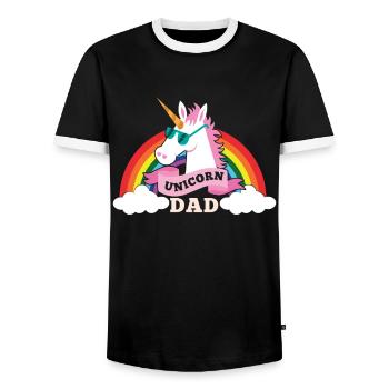 Unicorn Dad - cool sunglasses father - Männer Kontrast-T-Shirt - Schwarz/Weiß - Vorne - AI Model Female 172 light (172cm) & AI Model Male 178 light (178cm)