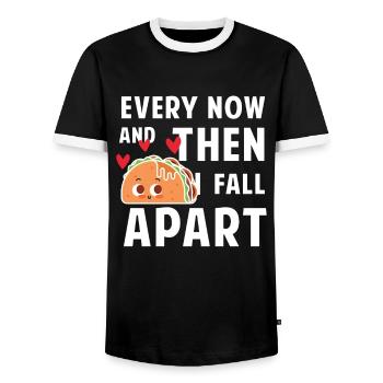 Every now and then i fall apart - taco - Men's Ringer Shirt - black/white - Front - AI Model Female 172 light (172cm) & AI Model Male 178 light (178cm)