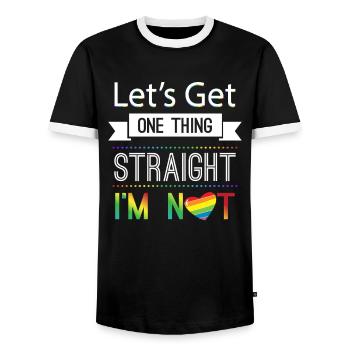 Let's get one thing staight i'm not LGBT - T-shirt contrasté Homme - noir/blanc - Devant - AI Model Female 172 light (172cm) & AI Model Male 178 light (178cm)
