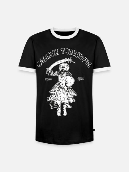 Osmanli TORUNUYUZ - Männer Kontrast-T-Shirt - Schwarz/Weiß