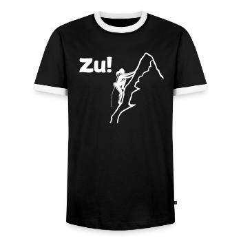 Climbing Mountaineering Bouldering Rope Rock climbing - Men's Ringer Shirt - black/white - Front - AI Model Female 172 light (172cm) & AI Model Male 178 light (178cm)
