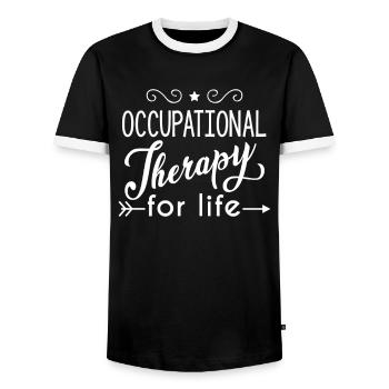 Occupational Therapy for Life - T-shirt contrasté Homme - noir/blanc - Devant - AI Model Female 172 light (172cm) & AI Model Male 178 light (178cm)