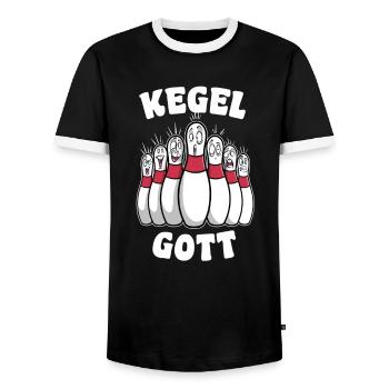 Kegel Gott - Männer Kontrast-T-Shirt - Schwarz/Weiß - Vorne - AI Model Female 172 light (172cm) & AI Model Male 178 light (178cm)