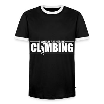 I Would Rather Be Climbing - Klettern Bouldern - Männer Kontrast-T-Shirt - Schwarz/Weiß - Vorne - AI Model Female 172 light (172cm) & AI Model Male 178 light (178cm)