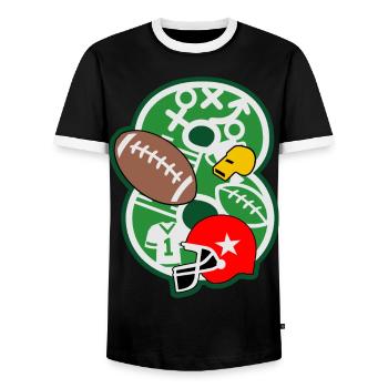 Fußball 8. Geburtstagsparty Nummer 8 - 8 Jahre - Männer Kontrast-T-Shirt - Schwarz/Weiß - Vorne - AI Model Female 172 light (172cm) & AI Model Male 178 light (178cm)