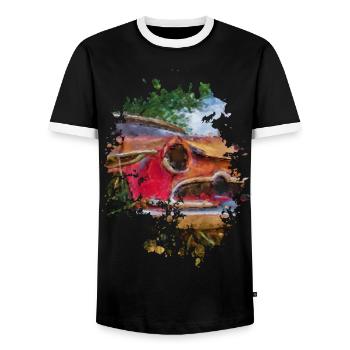 Oldtimer - Männer Kontrast-T-Shirt - Schwarz/Weiß - Vorne - AI Model Female 172 light (172cm) & AI Model Male 178 light (178cm)