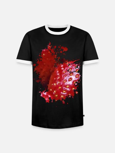 Strawberry - Männer Kontrast-T-Shirt - Schwarz/Weiß