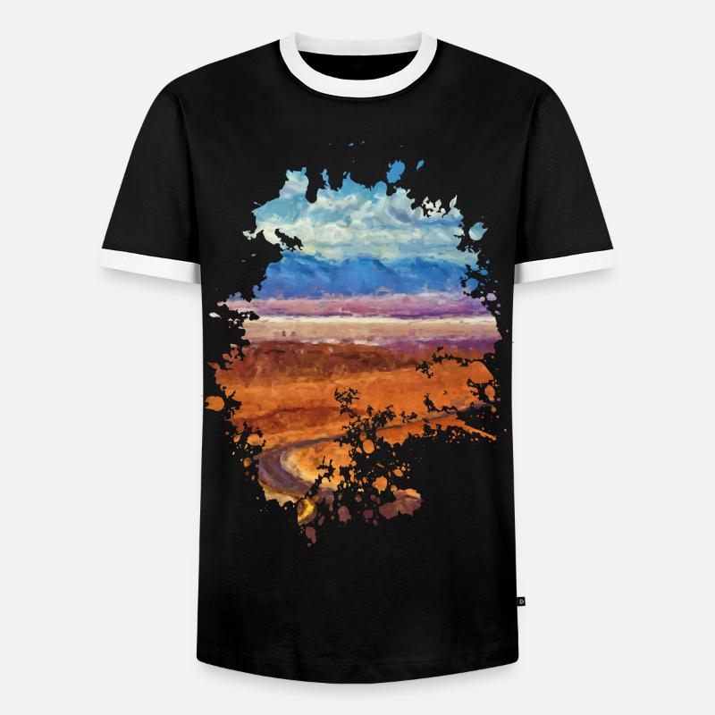 Landschaft - Männer Kontrast-T-Shirt - Schwarz/Weiß