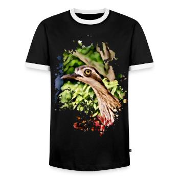 Komischer Vogel - Männer Kontrast-T-Shirt - Schwarz/Weiß - Vorne - AI Model Female 172 light (172cm) & AI Model Male 178 light (178cm)