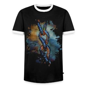Kette - Männer Kontrast-T-Shirt - Schwarz/Weiß - Vorne - AI Model Female 172 light (172cm) & AI Model Male 178 light (178cm)