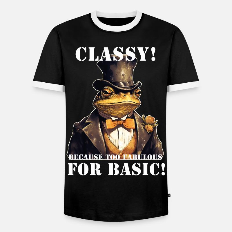 Frosch Steampunk - Männer Kontrast-T-Shirt - Schwarz/Weiß