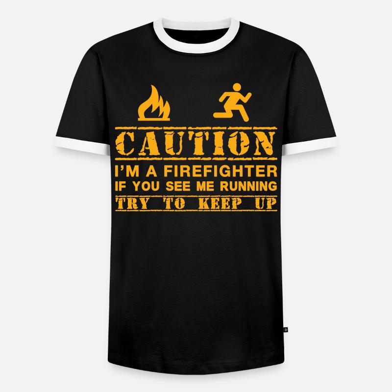 Funny Fireman Gift Idea - Men's Ringer Shirt - black/white