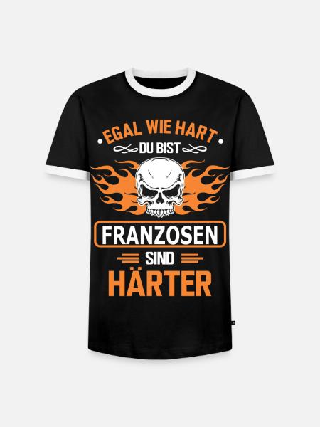 FRANZOSEN - Männer Kontrast-T-Shirt - Schwarz/Weiß