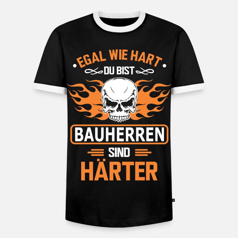 BAUHERREN - Männer Kontrast-T-Shirt - Schwarz/Weiß