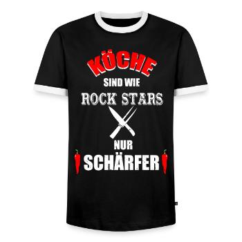 Koch Tshirt Evolution Geschenk Männer Prüfung - Männer Kontrast-T-Shirt - Schwarz/Weiß - Vorne - AI Model Female 172 light (172cm) & AI Model Male 178 light (178cm)