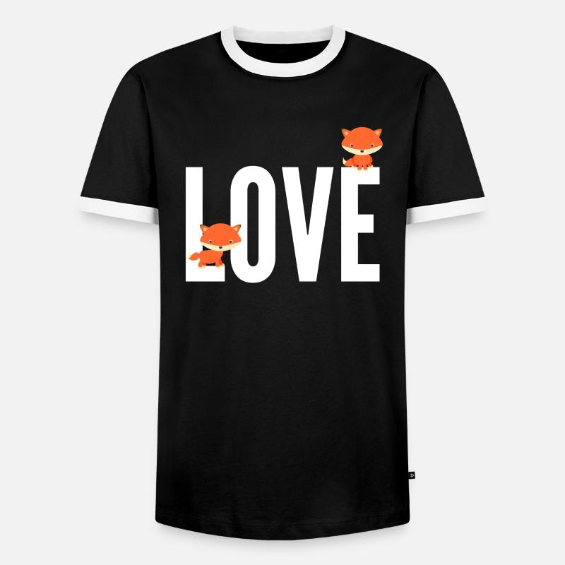 Fuchs Love Fox - Men's Ringer Shirt - black/white